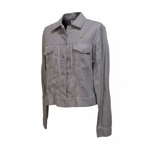 LACOSTE LDS LINEN JACKET TAUPE SPORTY SIZE 42 MINT